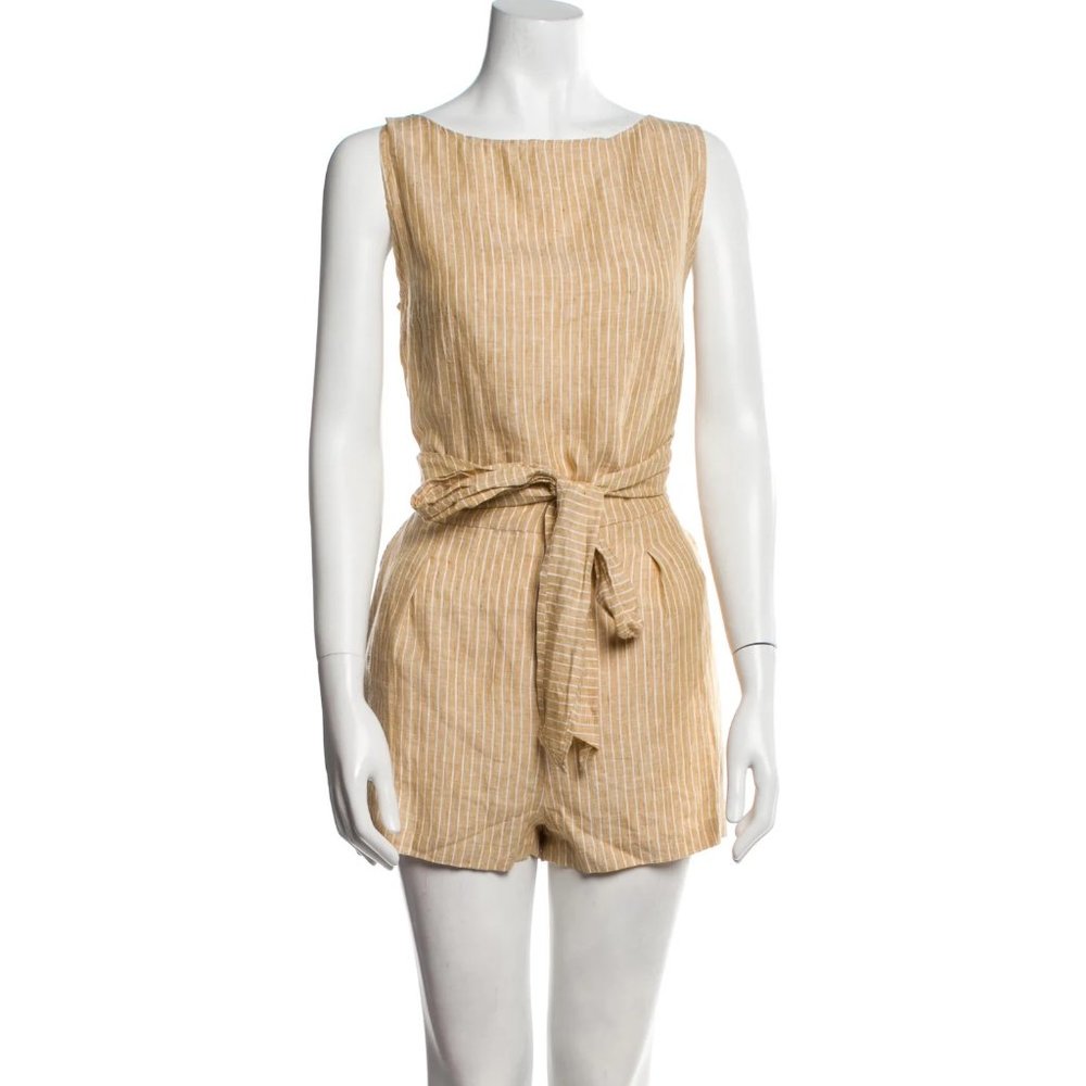 Vitamin A Striped Linen Romper